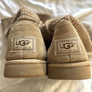 Ugg Classic Cardy Tall Tan Knit Boots Size 10